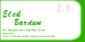 elek bardun business card